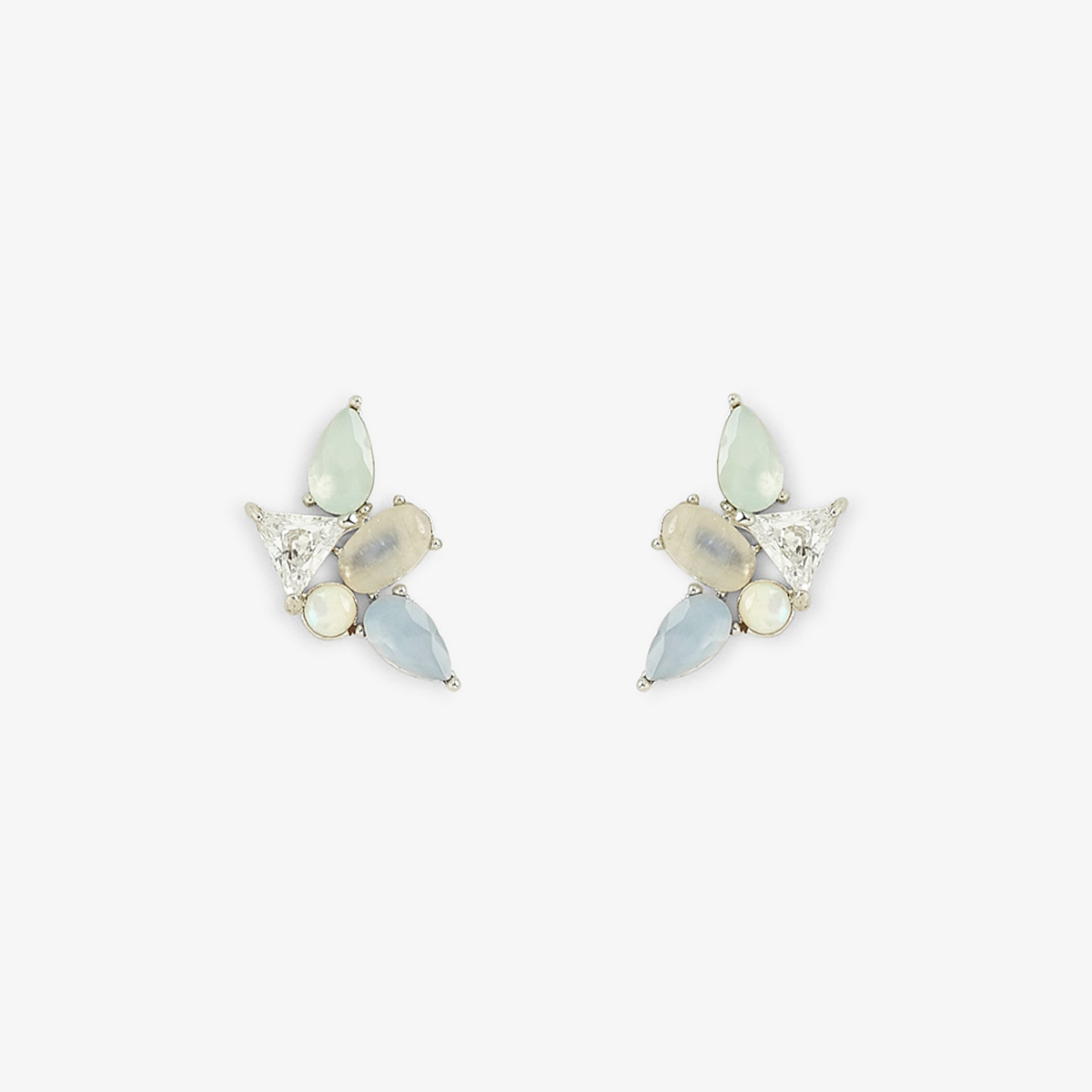 Pura Vida Stud Earrings Skylar Gemstone Silver One Size