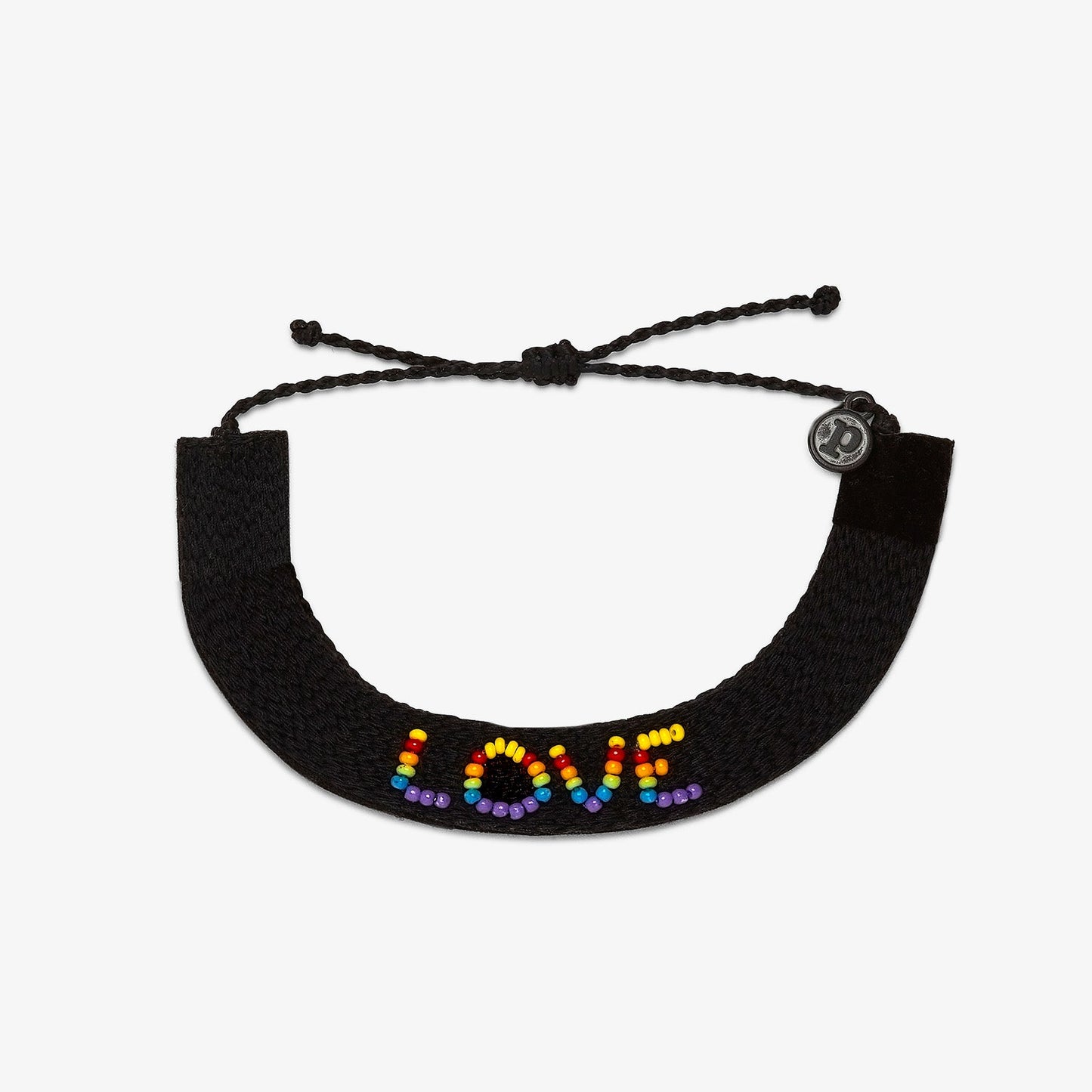 Pura Vida Anklet Woven Seed Bead Love Black One Size