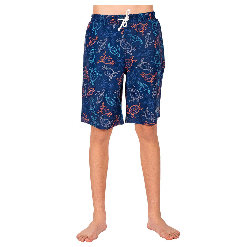 Youth Boys Boardshorts Navy Turtles