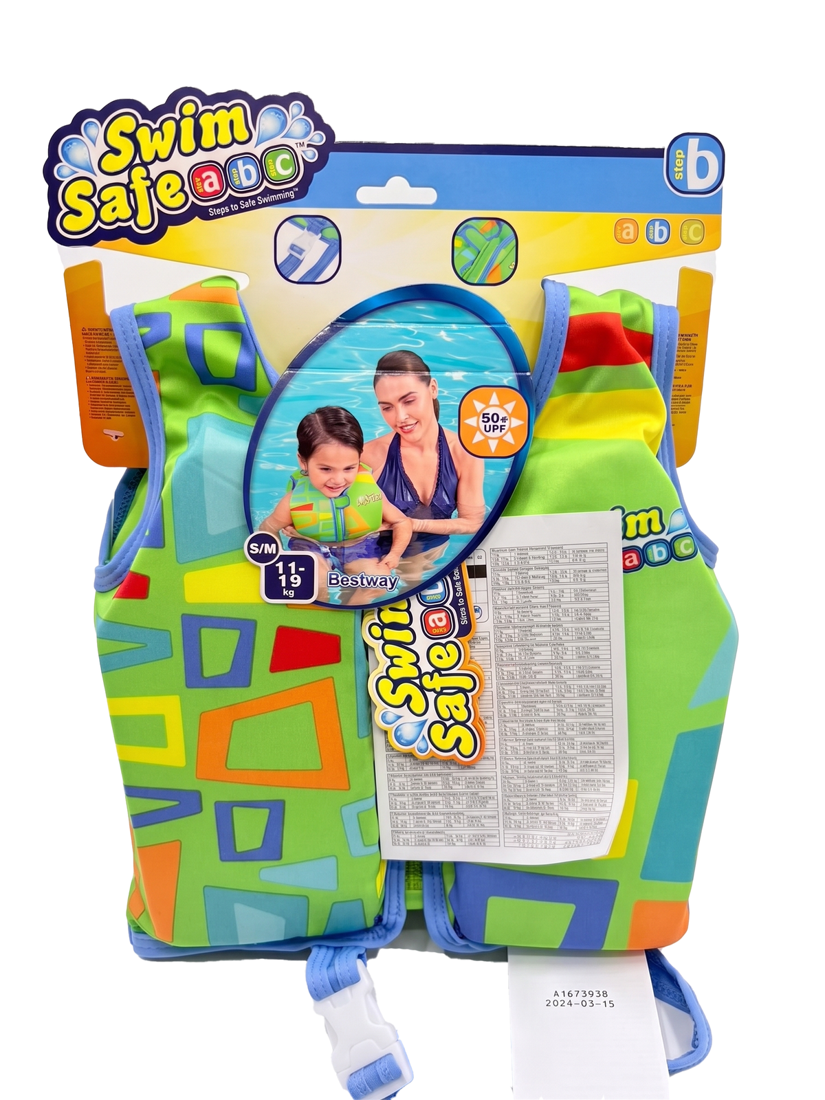 Bestway Swim Vest Aqua Star Multicolor 1 To 3 Years Old (Small/Medium (51 cm))