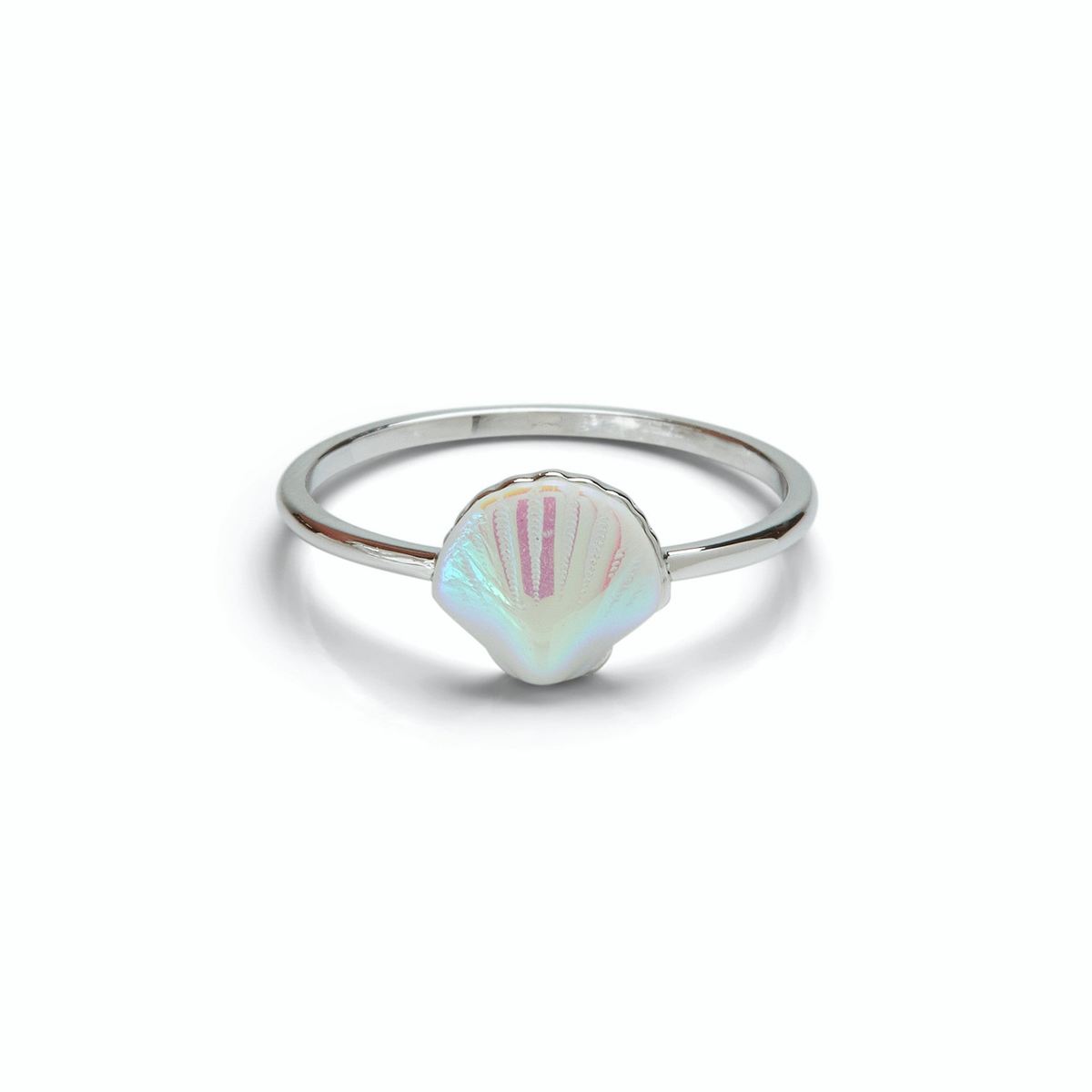 Pura Vida Ring Iridescent Shell Silver