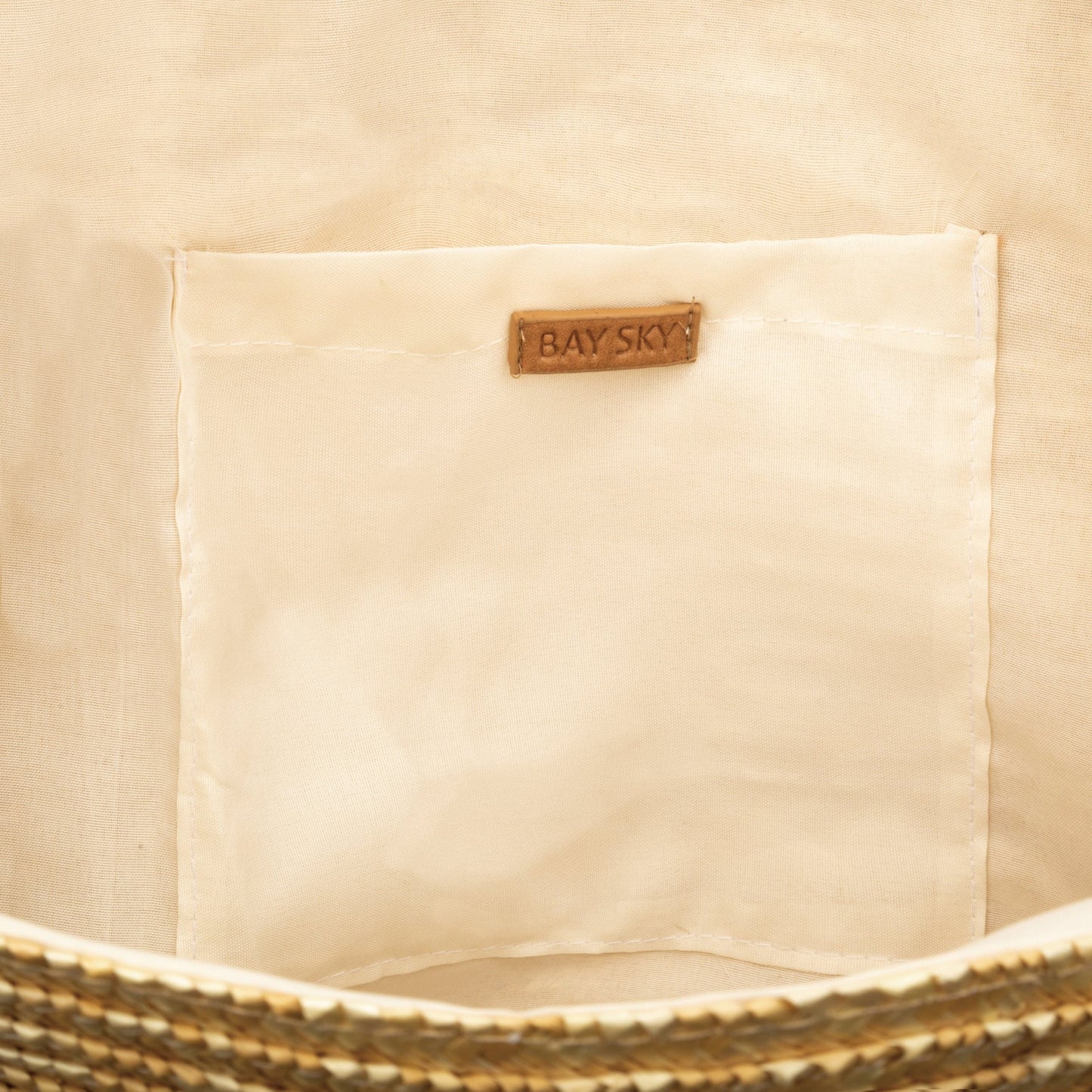 Wheat Straw and Canvas Beach Tote