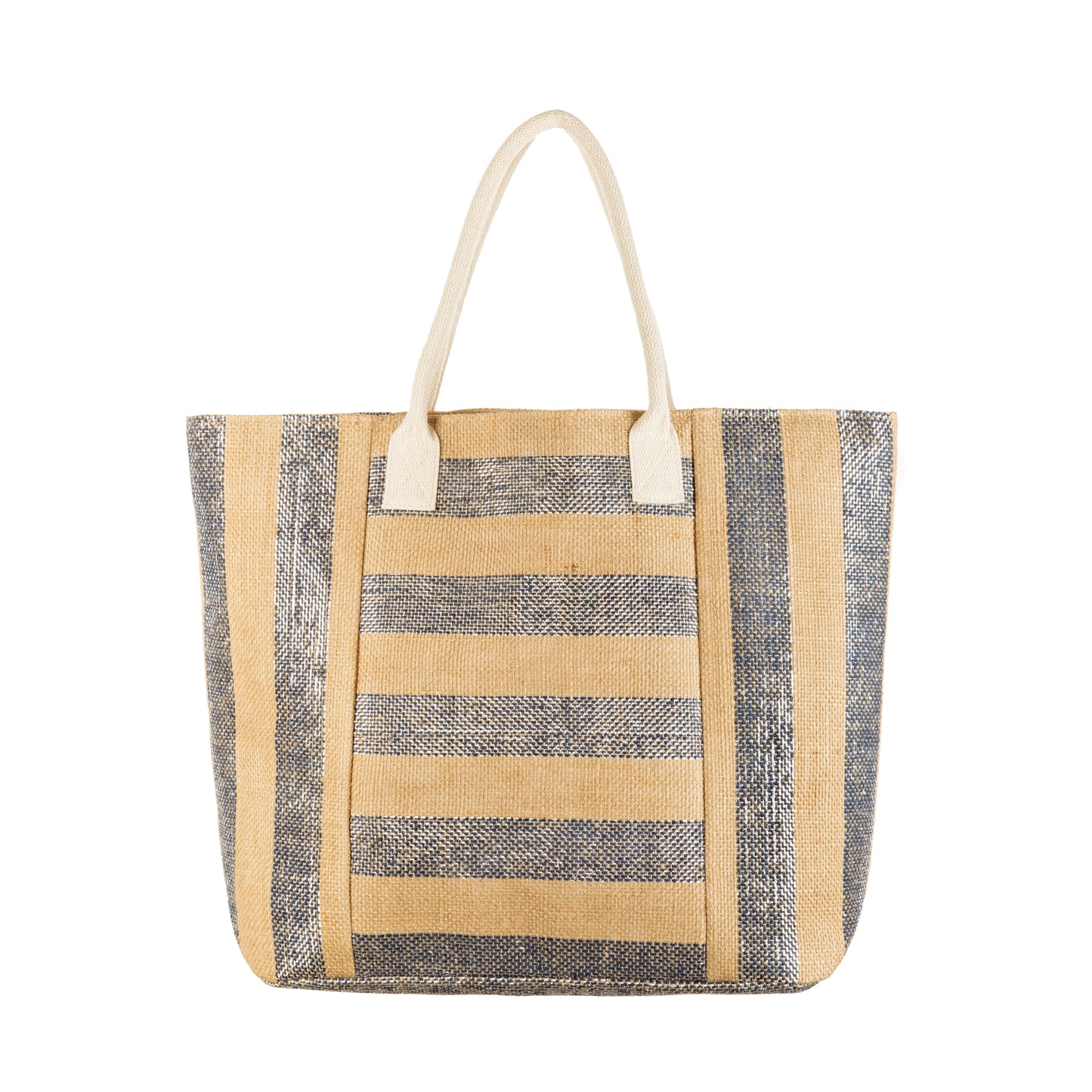 Woven Paper and Lurex Multi Directional Stripe Tote
