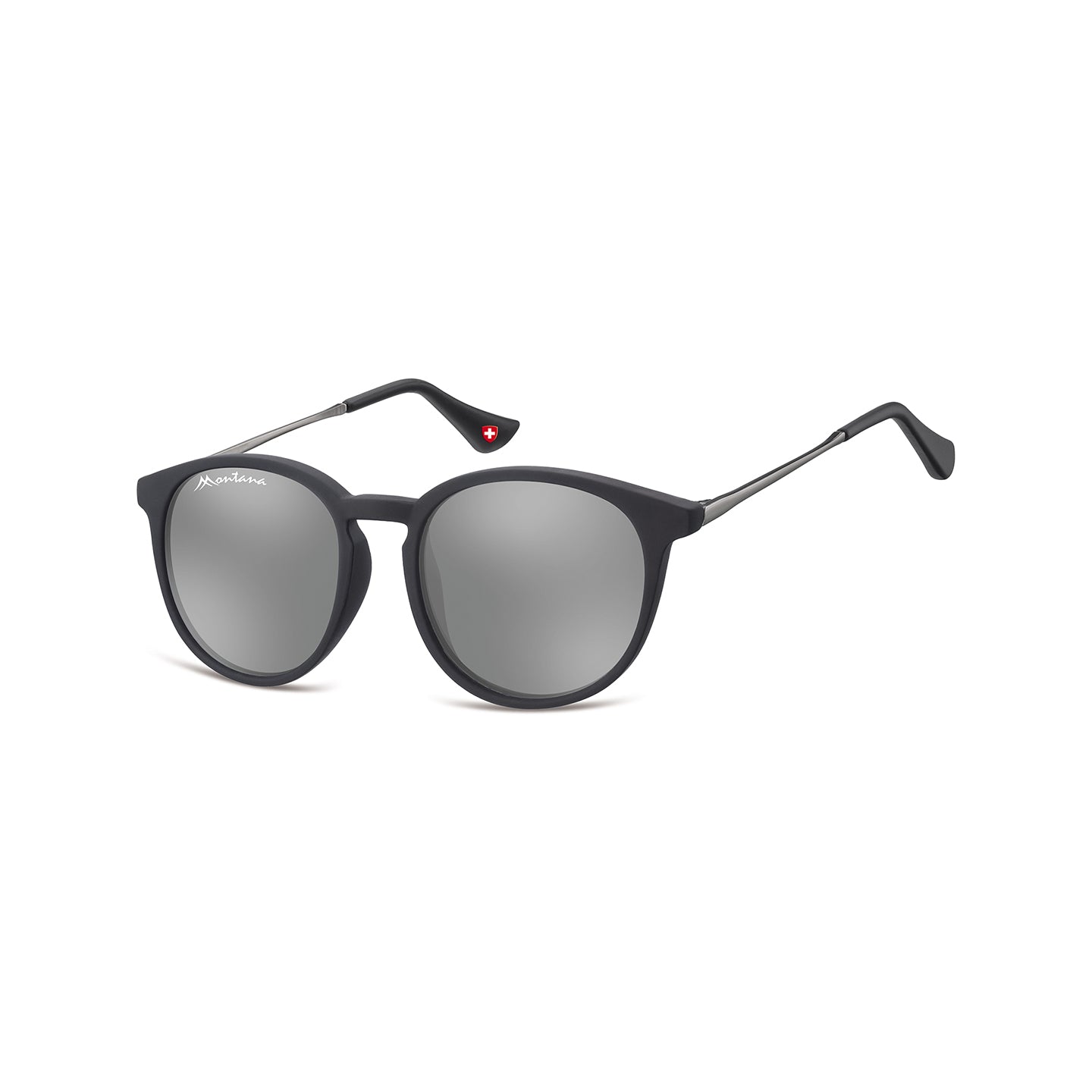 Montana Kids Revo lenses - Rubbertouch - Black - Revo Silver Mirror