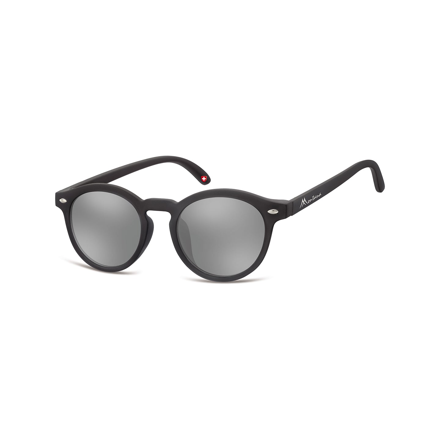 Montana Kids Revo Lenses Rubbertouch - Black - Revo Silver Mirror