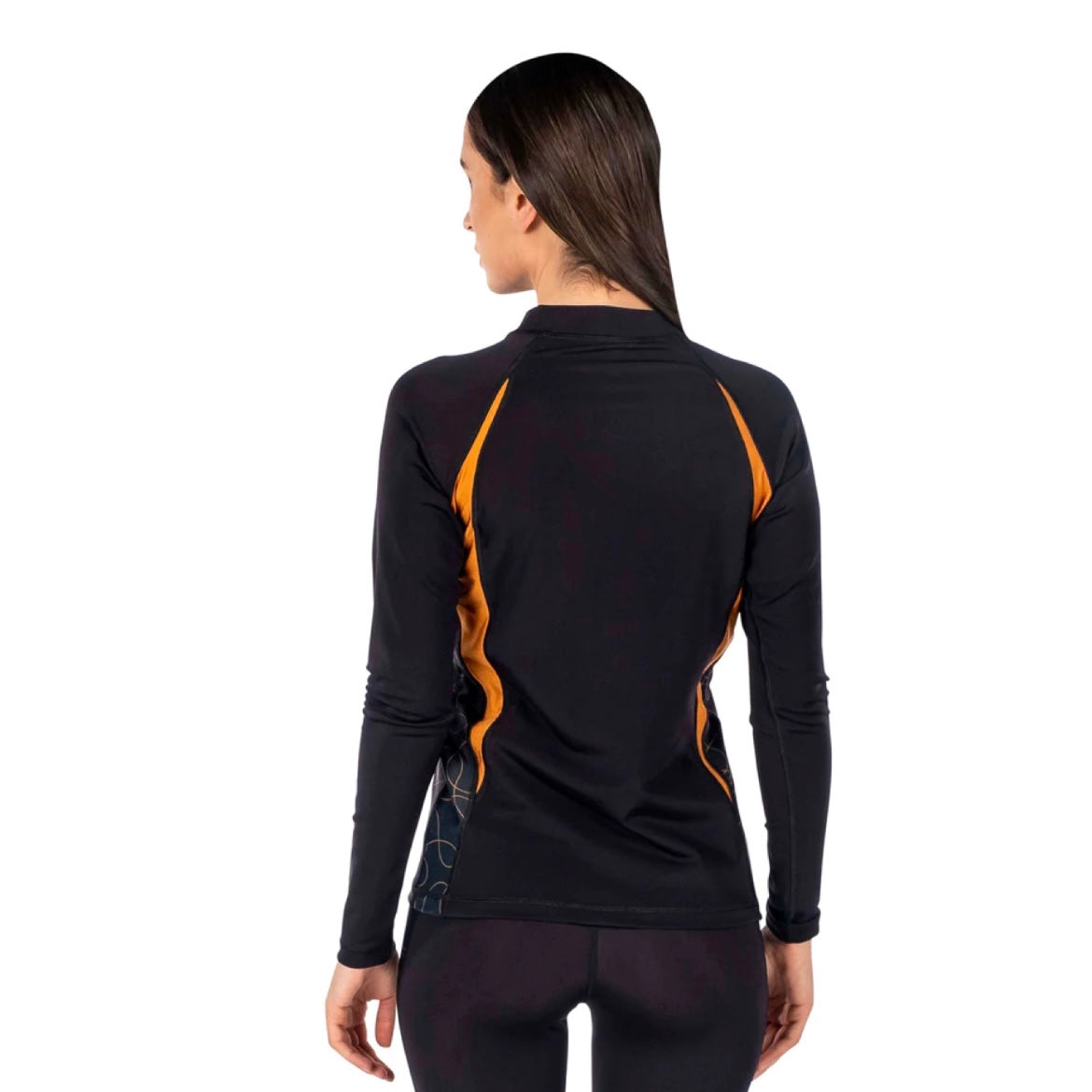 Women Rashguard Black Swirls