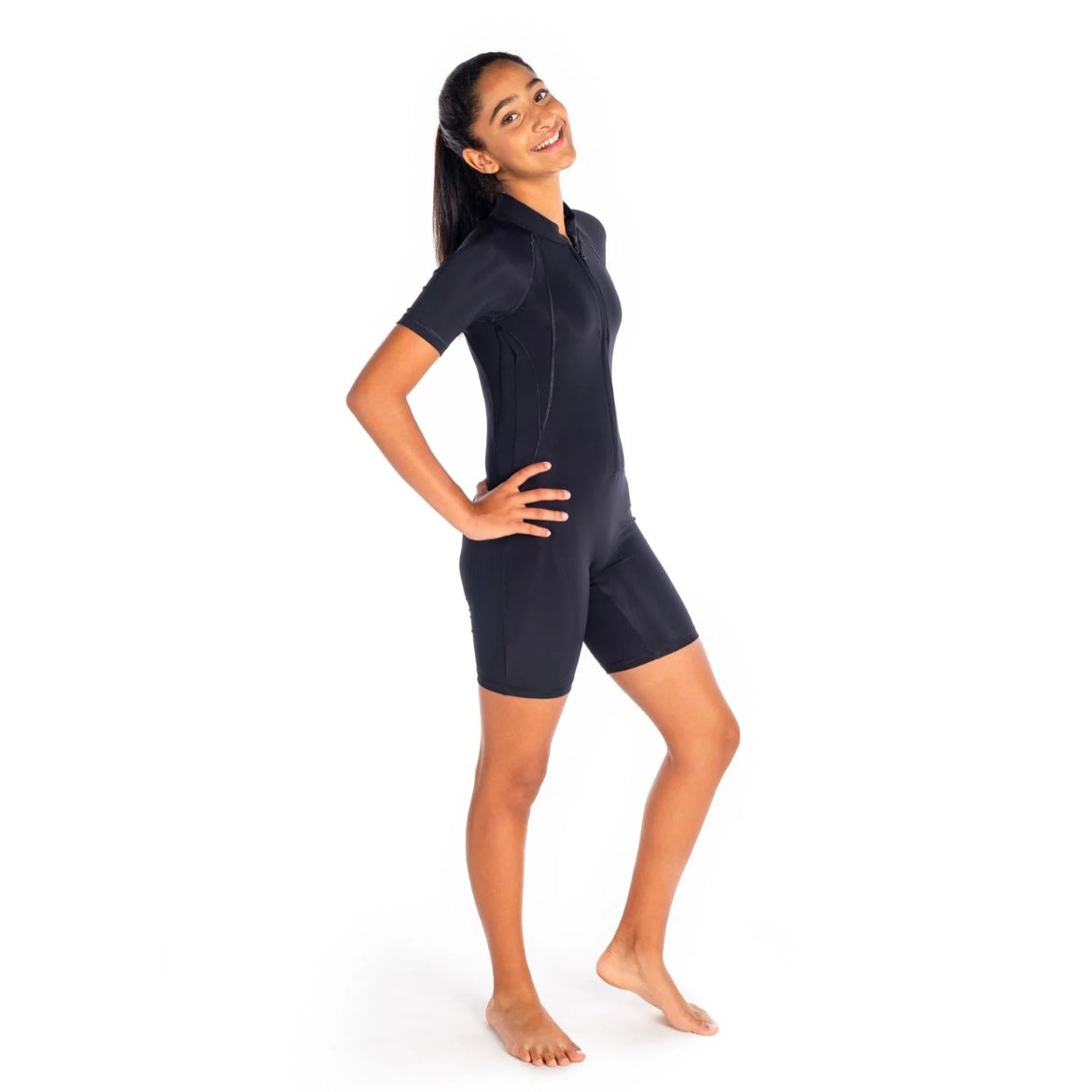 Youth Girls Slim Kini Short Black (Standard)