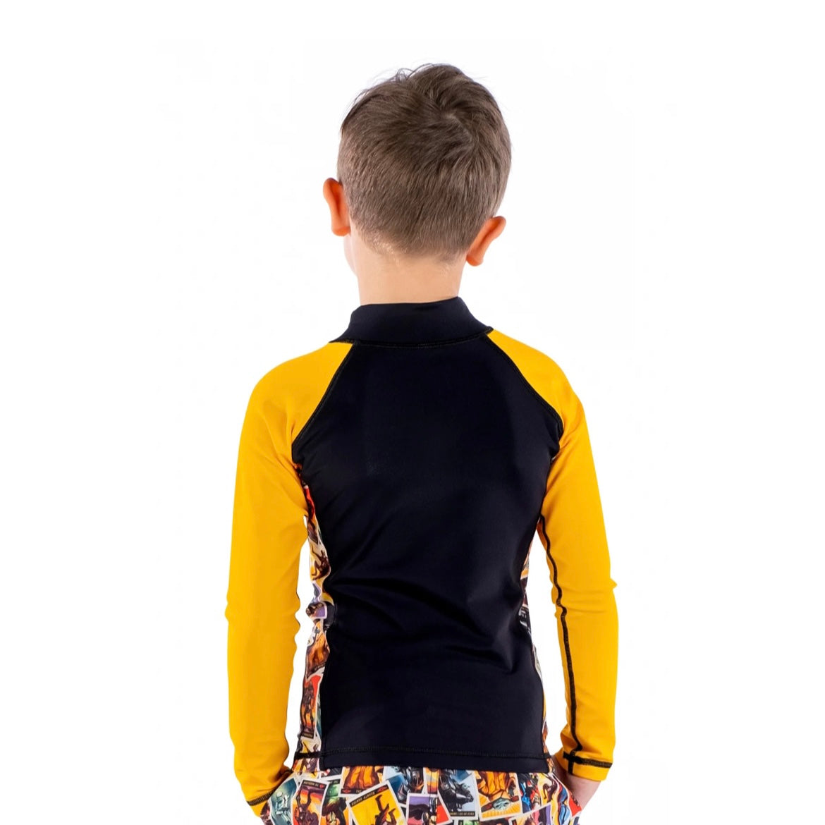 Kids Boys Rashguard Long Sleeve Black Mandalorian