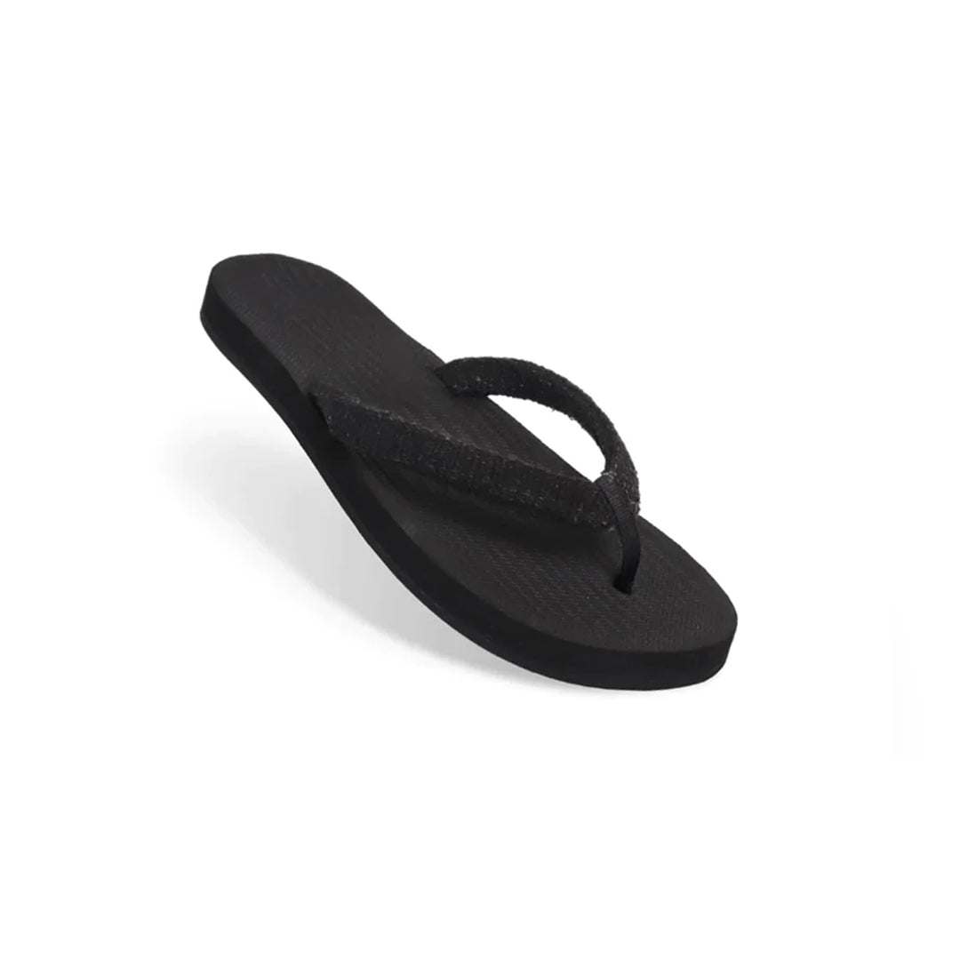 Indosole Recycled Fabric by Pable Flip Flops Women Black/Ketapang
