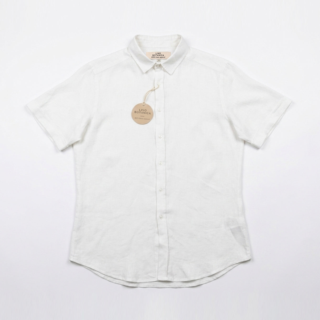 Lino Botanica Men Shirt Short Sleeve Marlo White