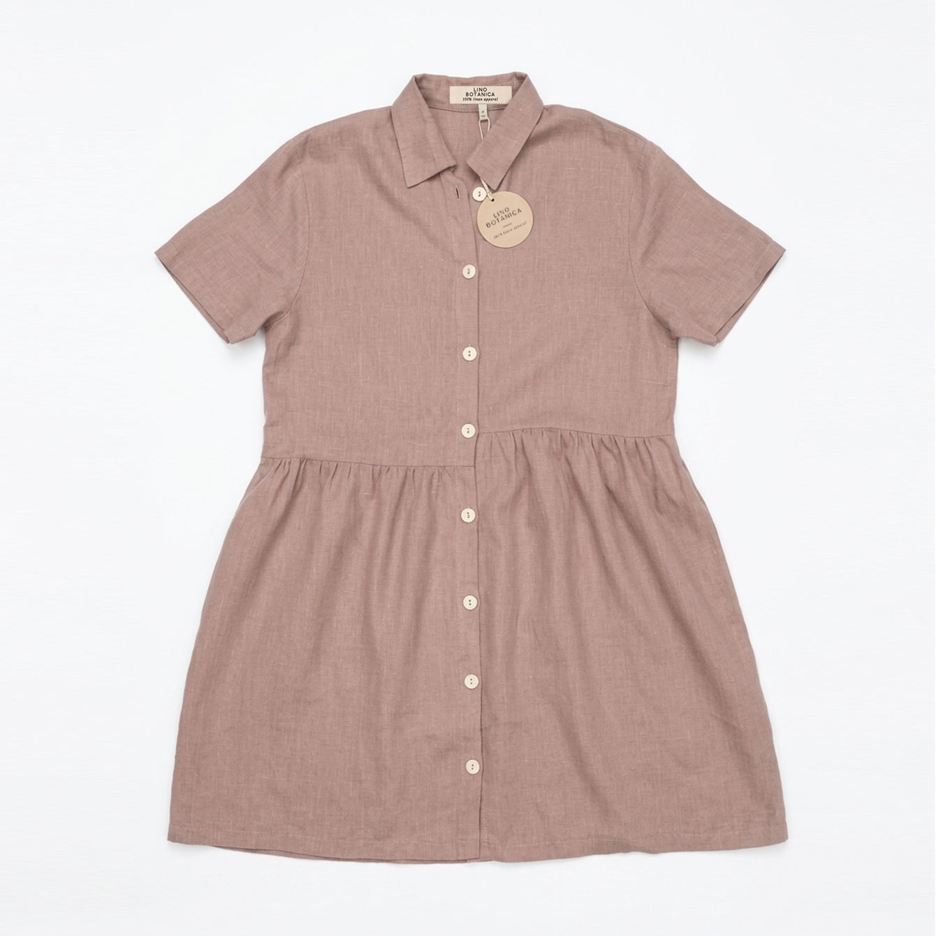 Lino Botanica Women Dress Moon Sand