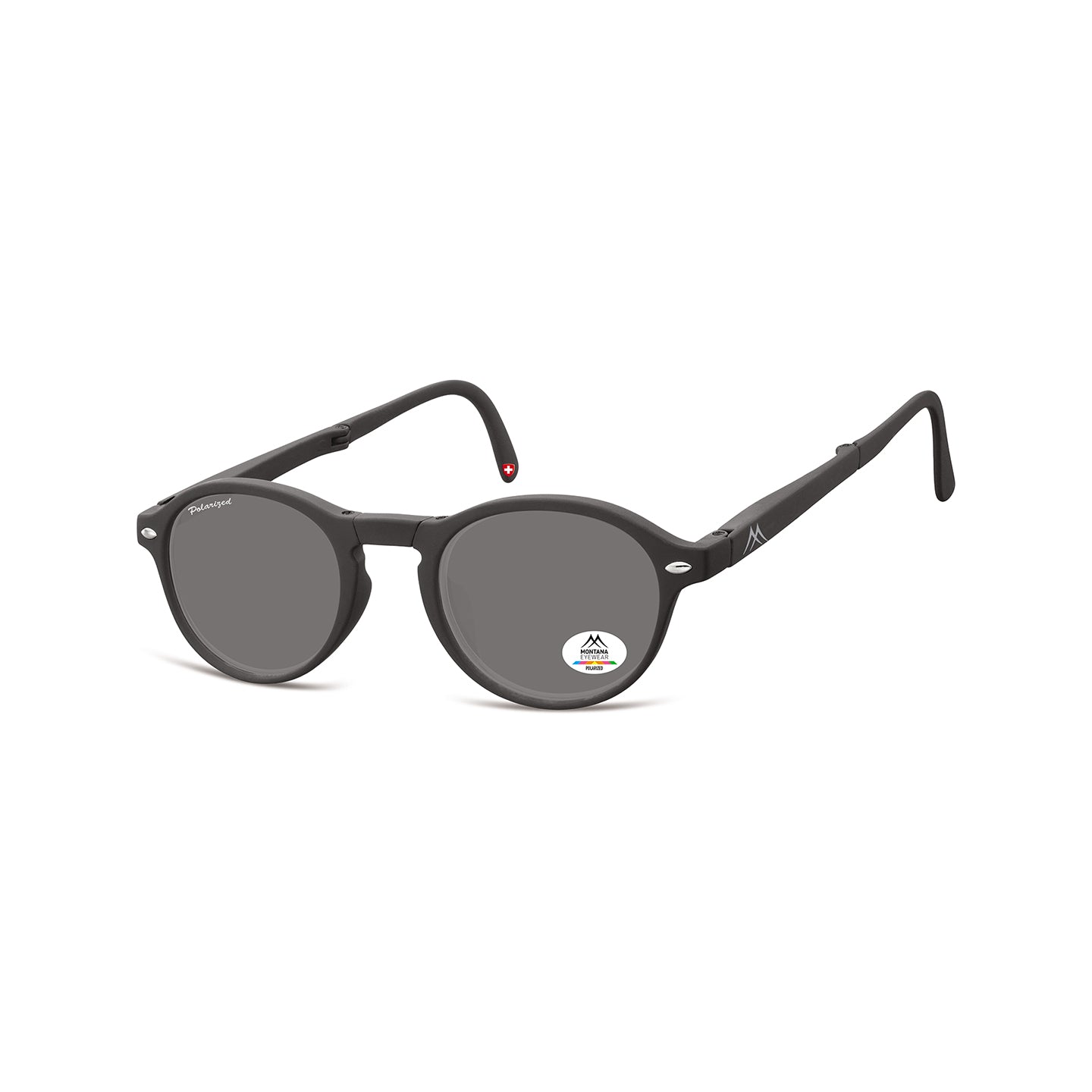 Montana Folding sunglasses - Polarized - Matt finishing - Black - Smoke Lenses