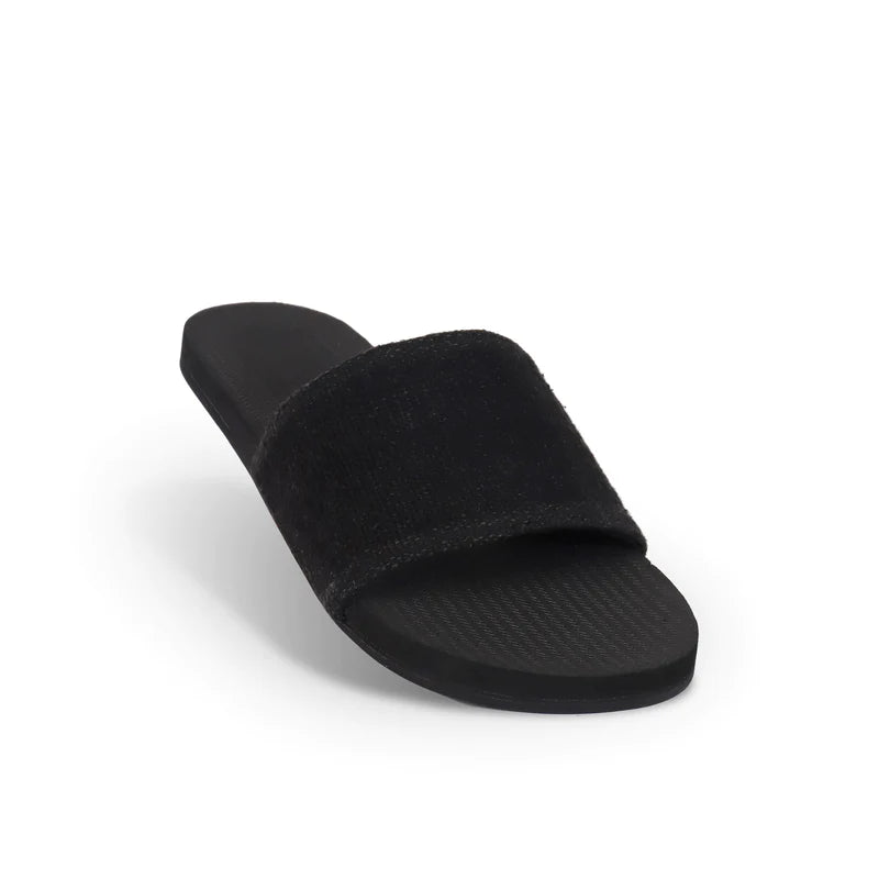 Indosole Recycled Fabric by Pable Slides Men Black/Ketapang