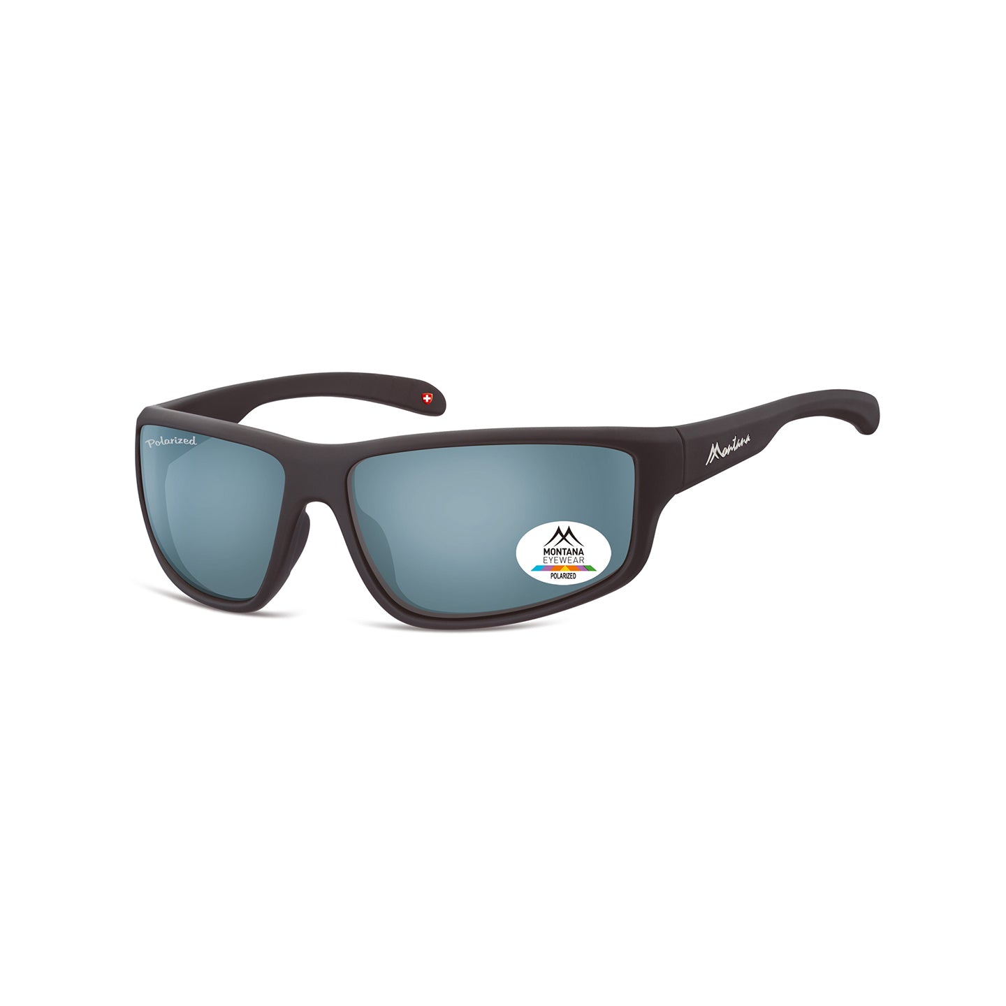 Montana Polarized - Revo lenses - Rubbertouch - Black - Revo Light Blue Silver Mirror