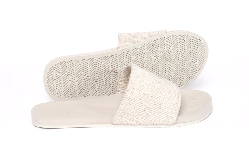 Indosole Recycled Fabric by Pable Slides Men Sea Salt/Natural-Sea Salt Sole