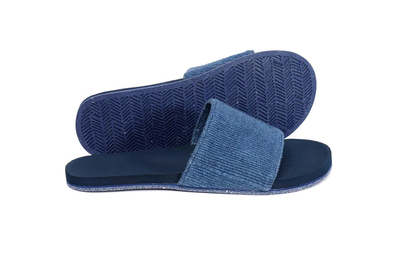 Indosole Recycled Fabric by Pable Slides Men Shore/Indigo-Indigo Sole
