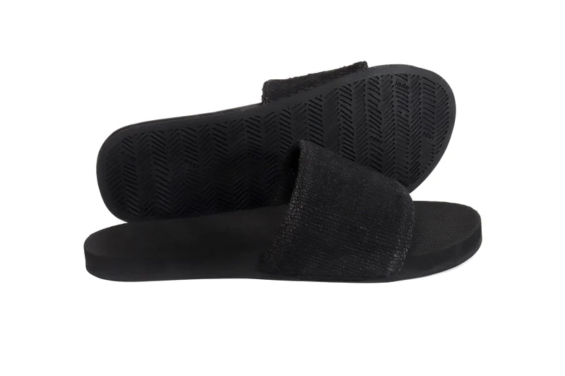 Indosole Recycled Fabric by Pable Slides Men Black/Ketapang