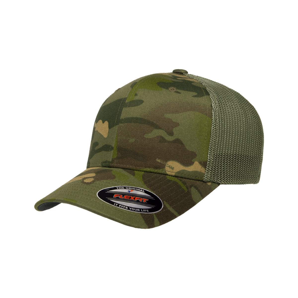 Yupoong Unisex Cap Flexfit MultiCam Cotton Camo Trucker Mesh