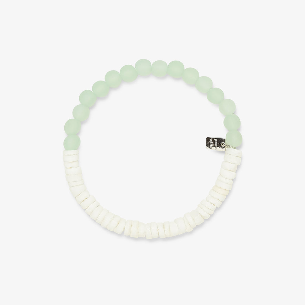 Pura Vida Bracelet Puka Shell and Frosted Bead One Size