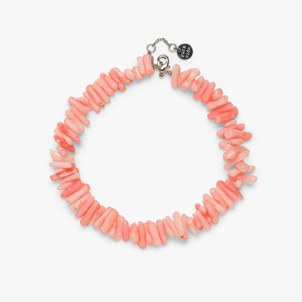 Pura Vida Anklet Pink Coral Chain Silver One Size