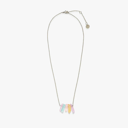 Pura Vida Necklace Rainbow Crystal Silver One Size
