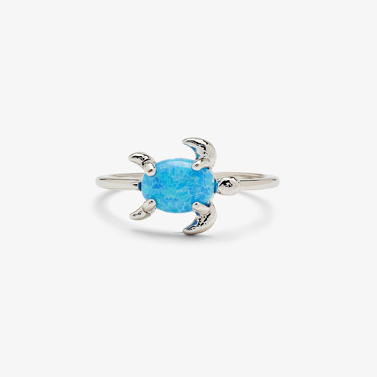 Pura Vida Ring Opal Sea Turtle Silver