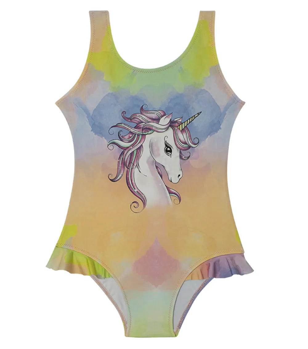 Slipstop Girls Swimsuit Royal Multicolor