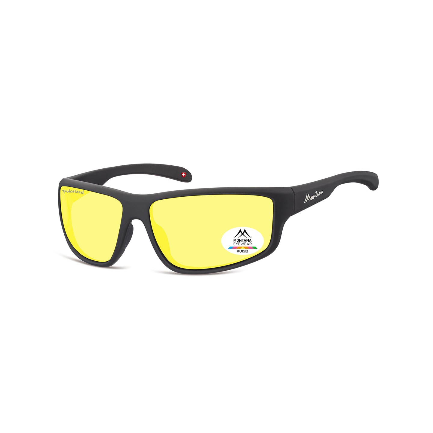 Montana Polarized - Cat. 1 - Rubbertouch - Black - Yellow Polarized High Contrast Lenses